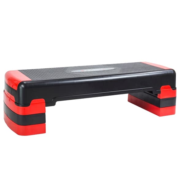 Aerobic Step Platform, musta-punainen, säädettävä korkeus