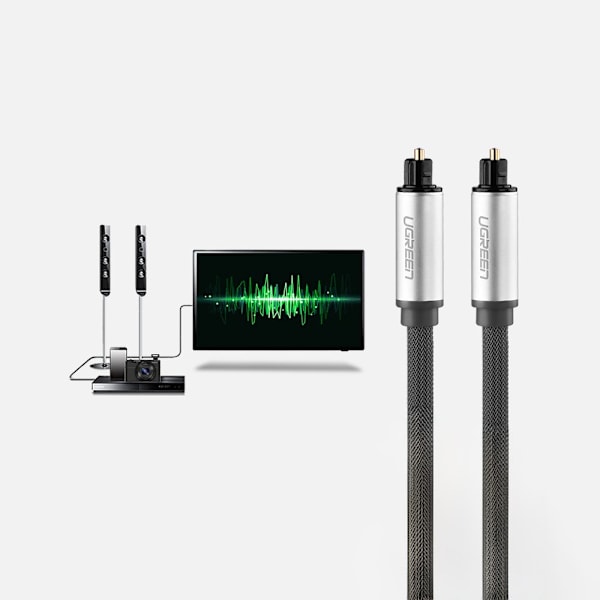 Toslink SPDIF optinen kaapeli 3m harmaa
