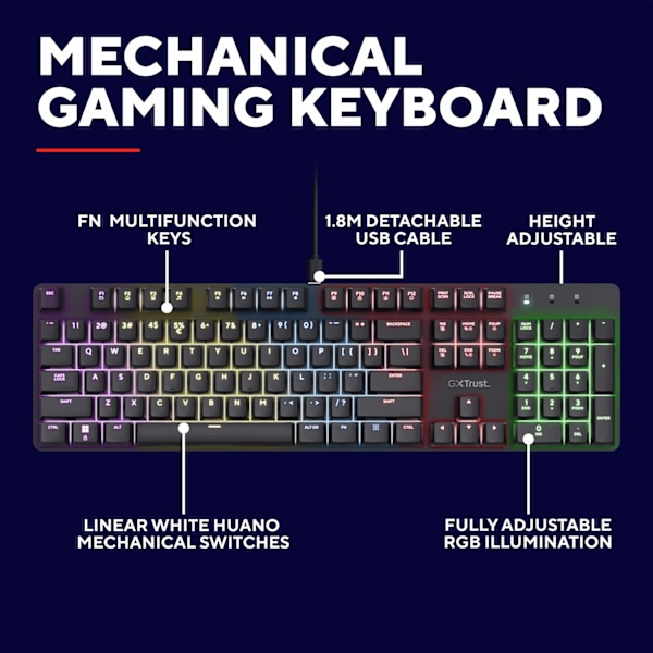 GXT 871 Zora Mekaniskt gamingtangentbord Nordisk layout