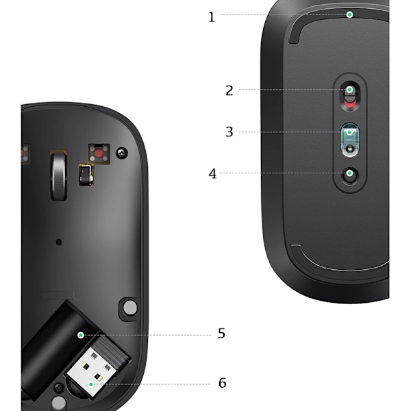 Handy trådløs mus til en USB-computer, grå