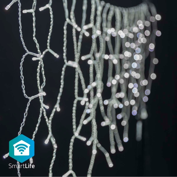 SmartLife Julbelysning | Istapp | Wi-Fi | Kall Vit | 400 LED's | 8.00 m | Android™ / IOS Vit