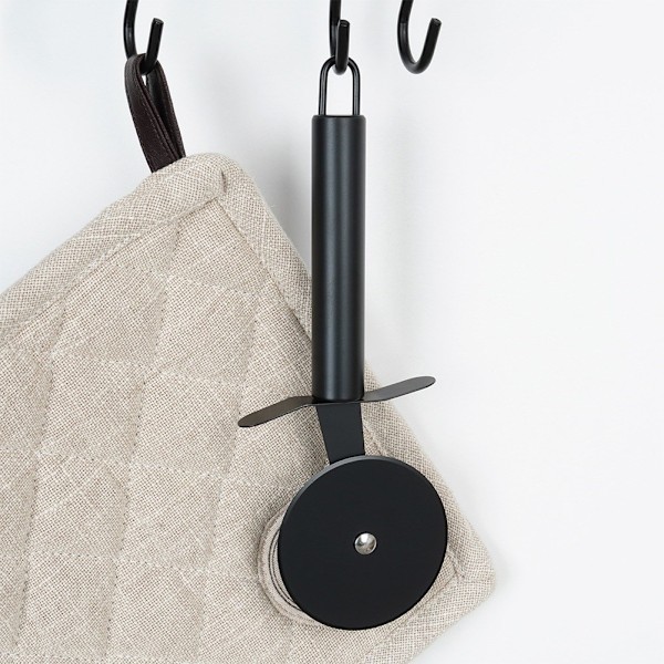 Pizzakniv stål sort 20 cm