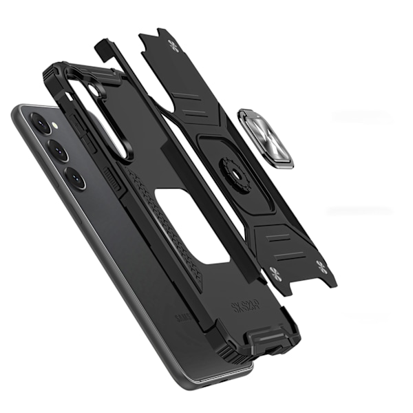 Pansret etui til Samsung Galaxy S23+, Ring Armor magnetisk holder, sort
