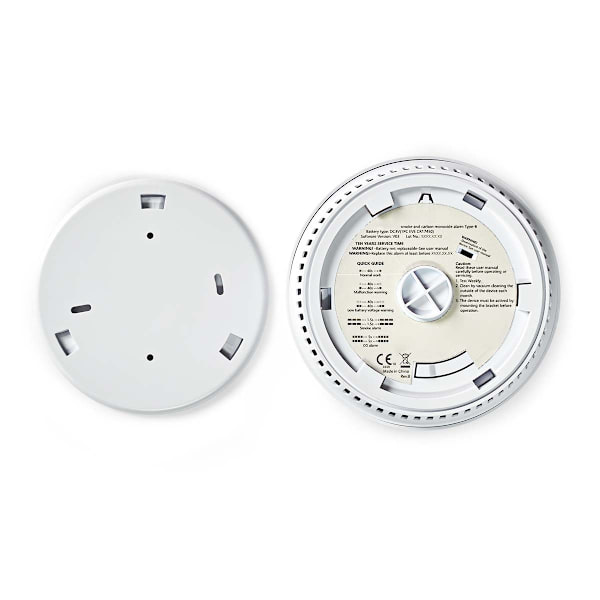 Rök & kolmonoxid Alarm | Batteridriven | Batterilängd upp till: 10 år | EN 14604 | Med testknapp | 85 dB | ABS | Vit