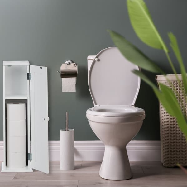 Slankt toiletskab med 2 hylder