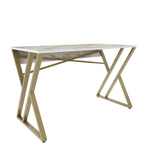 Arbetsbord Gyza - Vit, Guld