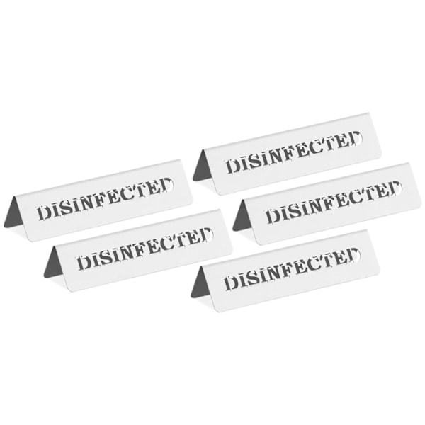 Informationstavle til rustfrit stålbord DESINFICERET / DESINFIZIERT 5 stk.