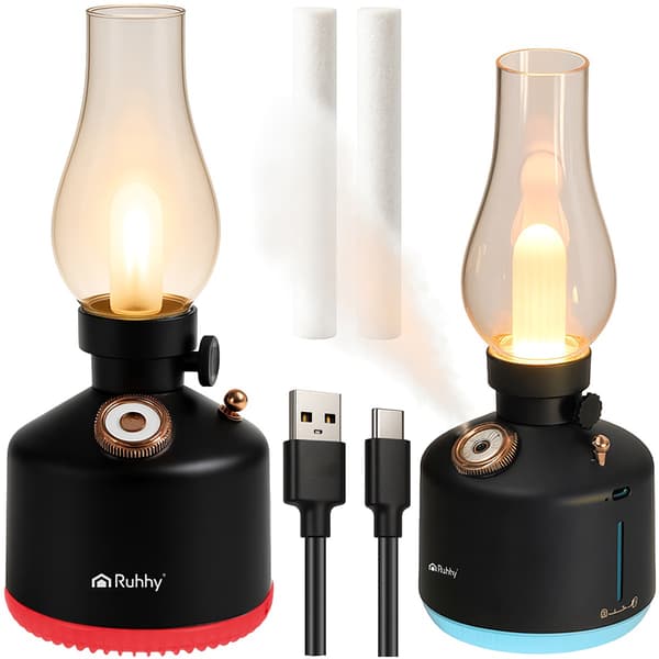 USB luftfugter og natlys, 280 ml, 14 RGB LED'er