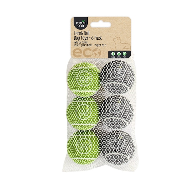 Miinus One Bouncy Tennis Ball Dog Lelut - 6 kpl