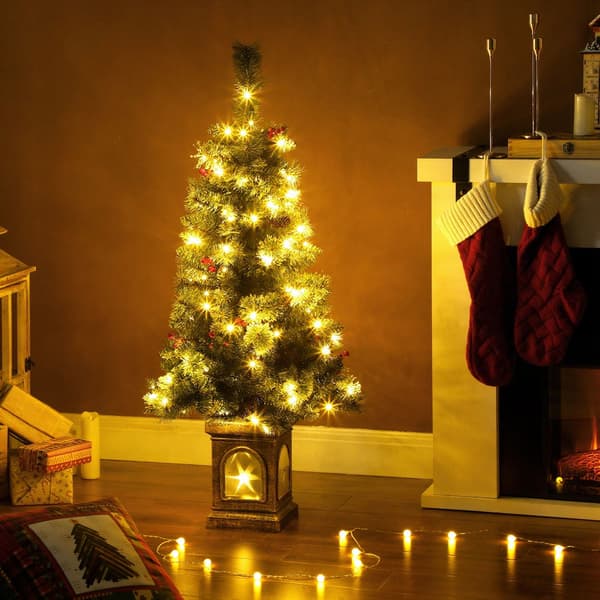 Kunstigt juletræ, 120 cm, 100 LED-lys, 8 lysindstillinger