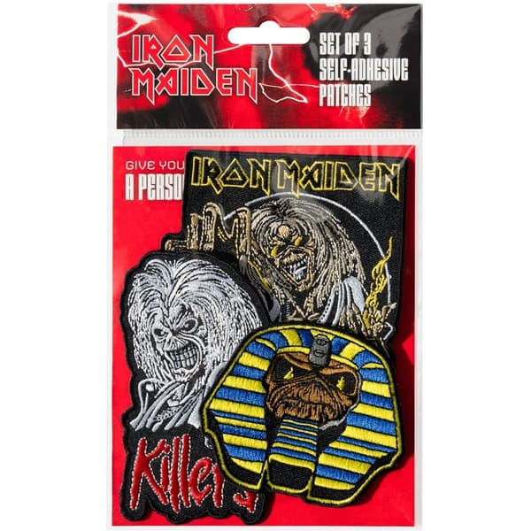 Iron Maiden 3-delt sæt patches til jakker og tasker