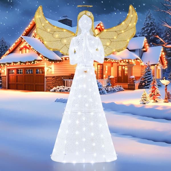 Förbelyst julängel 1,55 m, 150 LED, inomhus utomhus