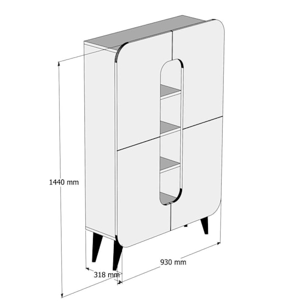 Multi Purpose Cabinet Mine - Valnöt, Vit