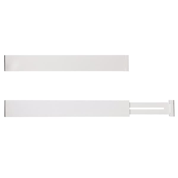 Justerbar lådorganisatör i bambu, vit, 4-pack