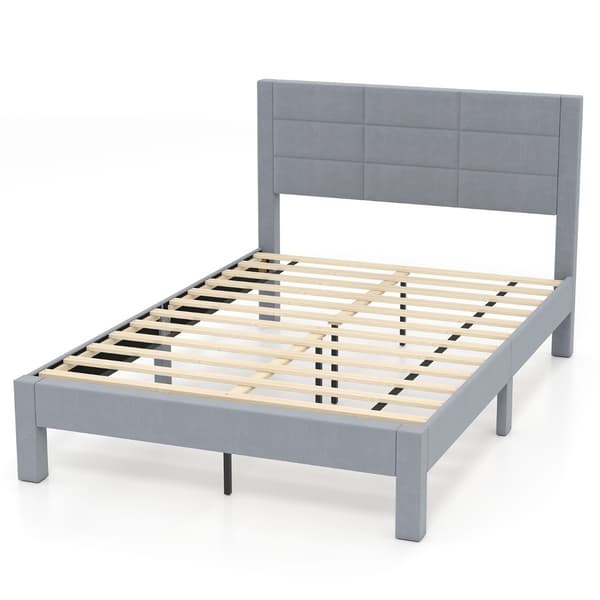 Plattform Sängstomme för 200x140 cm Madrass, Grå sammet