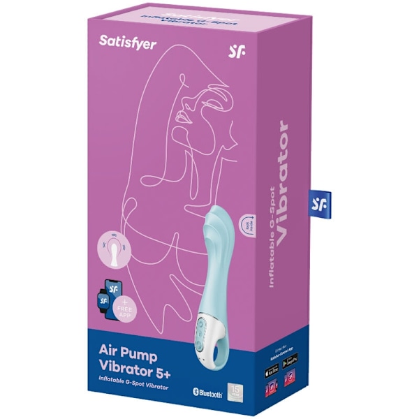 Satisfyer - Ilmapumppu Vibrator 5+ puhallettava G-Spot Vibrator App sininen