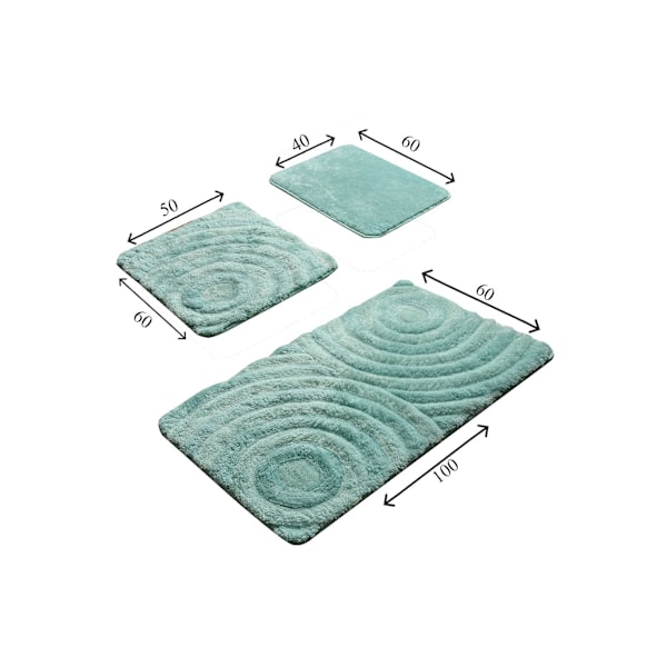 Akryylikylpymattosetti (3 kpl) Wave - Mint