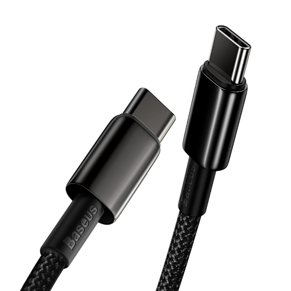 USB-C hurtigopladningskabel Strømforsyning PD QC 100W 5A 1m sort