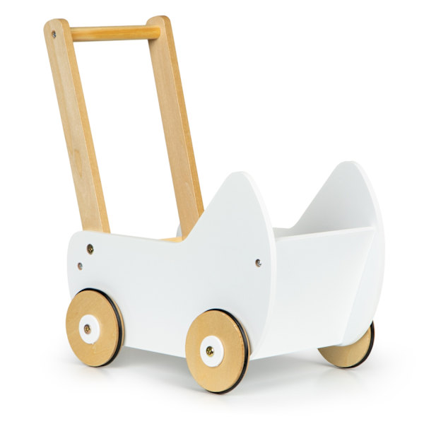 Docka barnvagn rullator i trä ECOTOYS