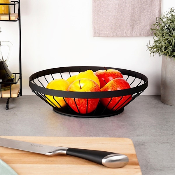 Fruktkorg metall svart MISTY 28 cm
