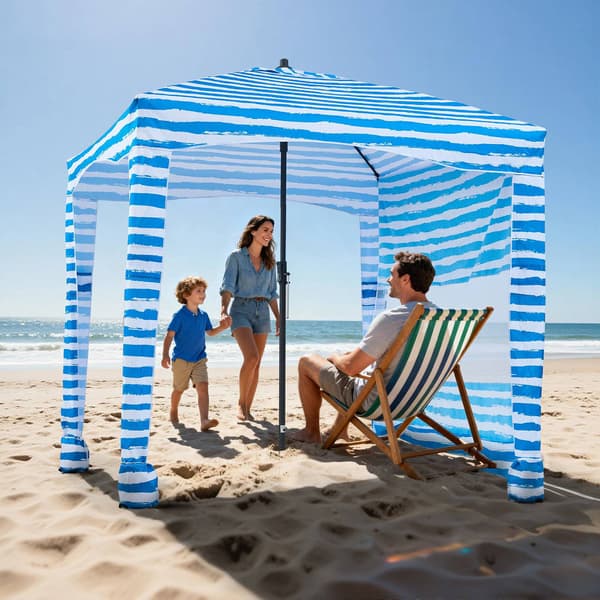 Strandcabana 1,8 x 1,8 m, UPF 50+, sidovägg