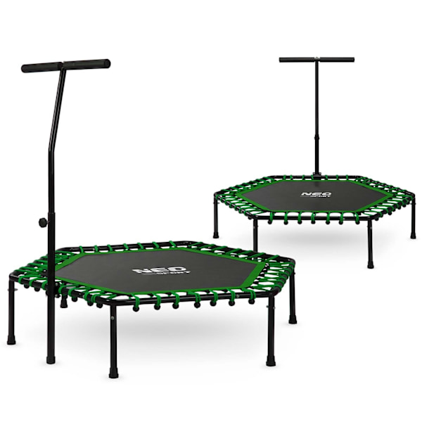 Fitness Trampolin med Handtag 127 cm Neo-Sport - Sexkantig Grön