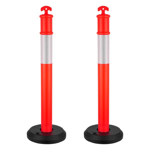 Trafikavgränsningsstolpar, 2-pack, 1140 mm, reflekterande, fyllbar bas