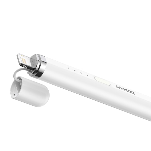Stylus-penna för iPad med aktiv, utbytbar Smooth Writing 2-spets + vit USB-A-kabel