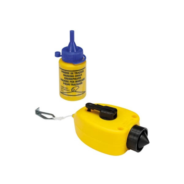 Defi - Chalk Line Rulle - 7,5 M - Med 28 G Blue Chalk Powder