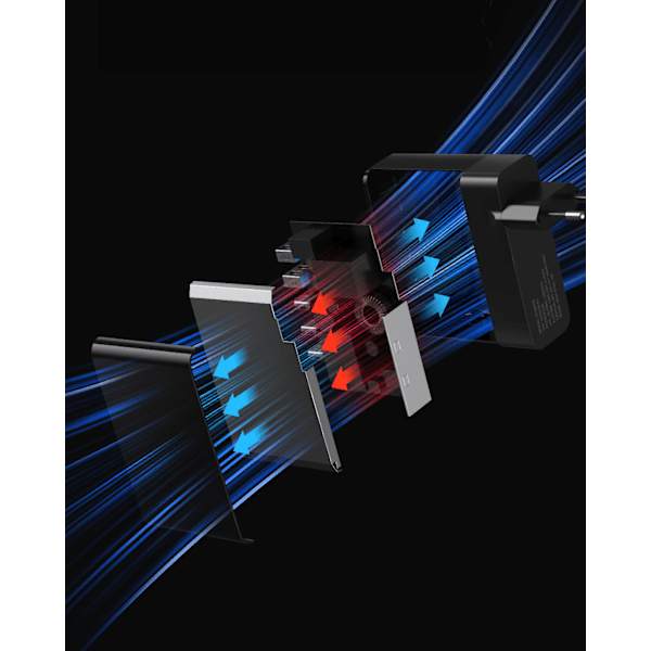 Verkkolaturi 100-240V GaN 140W 3x USB-C / 2x USB-A musta
