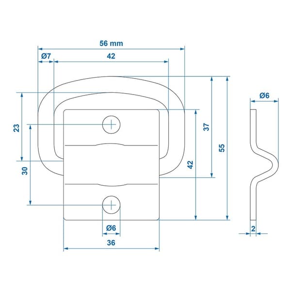 Lastsurrning D-ring 2 delar 42 x 36 mm