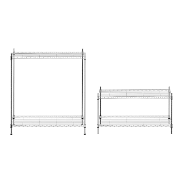 Kromattu harjakattoinen lankavaraston hylly 137x90x35cm 120kg asti