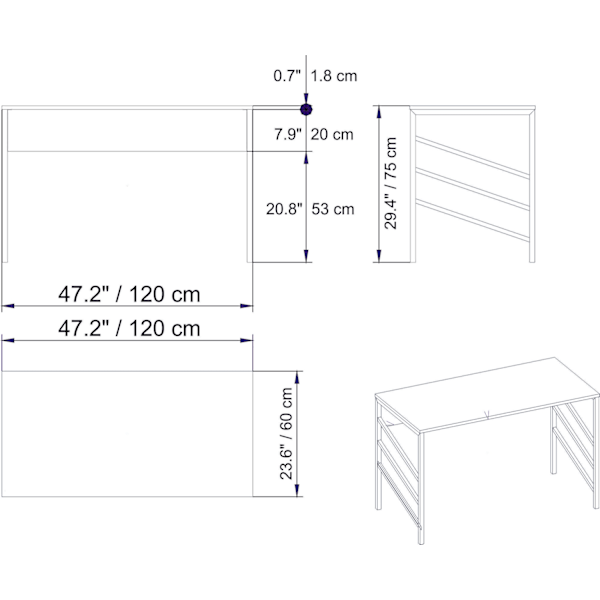 Study Desk Tonfisk - Guld