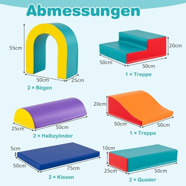 Soft Foam -kiipeilypalikkasetti – 10 kpl, vihreä