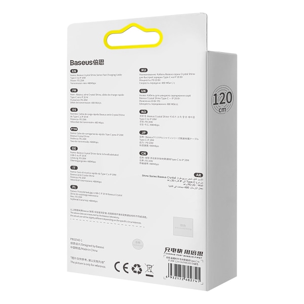 USB-C-kaapeli Iphone Lightning-pikalataus 20W 1,2m sininen