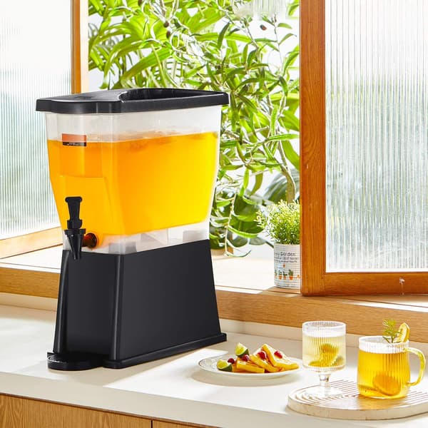 3 gallon drikkevaredispenser med stativ, tap og låg