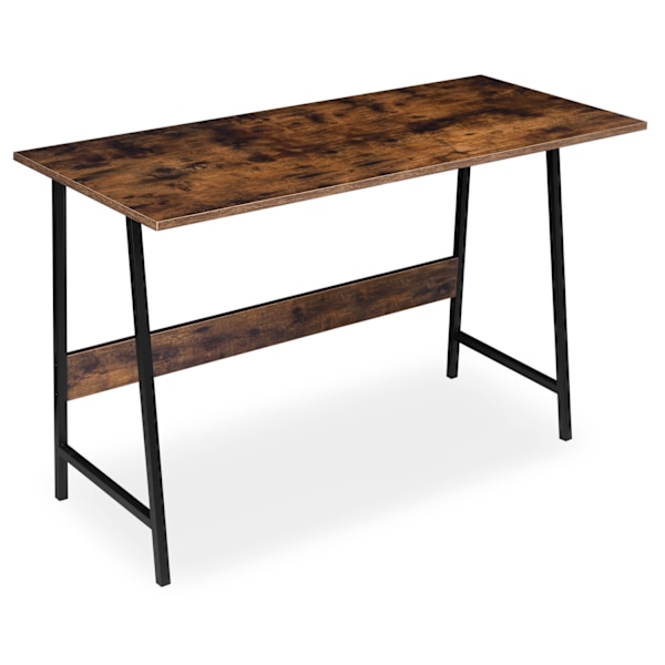 Loft computerbord, 140 cm egetræsbordplade, stålramme