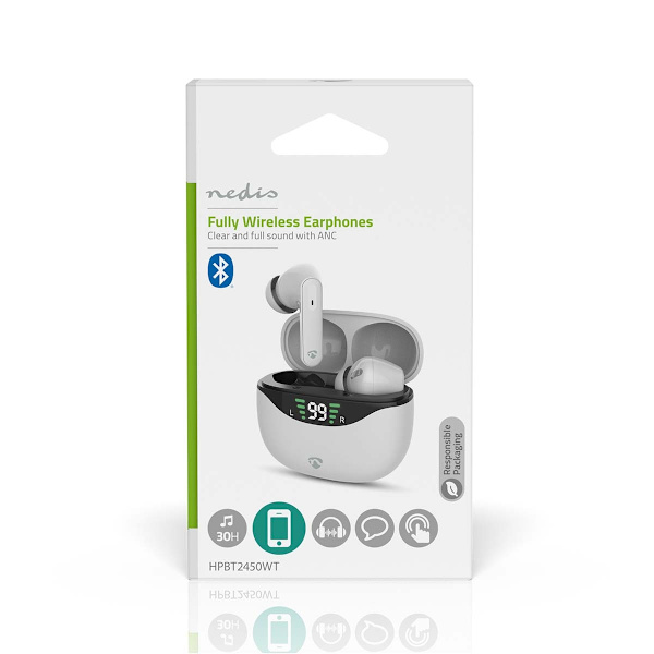 Täysin langaton Kuulokkeet | ANC (Active Noise Cancelling) | Bluetooth® | Suurin akun toistoaika: 30 tuntia | Kosteusohjaus | Latauskotelo | Langaton
