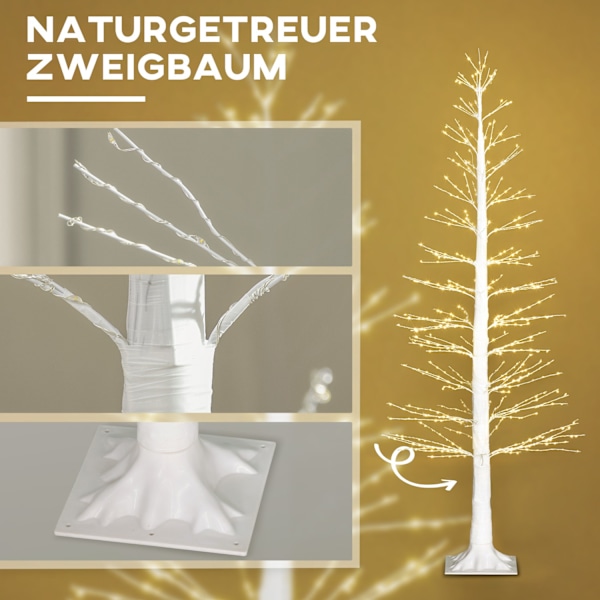 180 cm kunstigt træ lys træ med 810 LED, LED juletræ, juledekoration til jul, fødselsdag, bryllup, indendørs og udendørs hvid