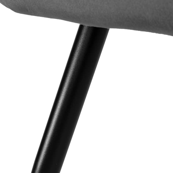 Matstol i sammet, grafitgrå, quiltad design, metallben