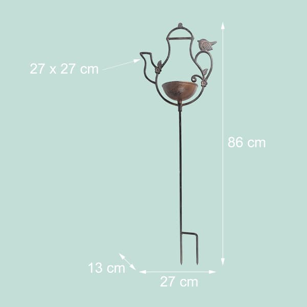 Stående fuglebad, støbejerns tekande design