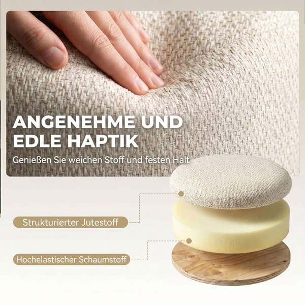 Förvaringsfotpall med vändbart lock, beige linne, 38,5x33,5 cm