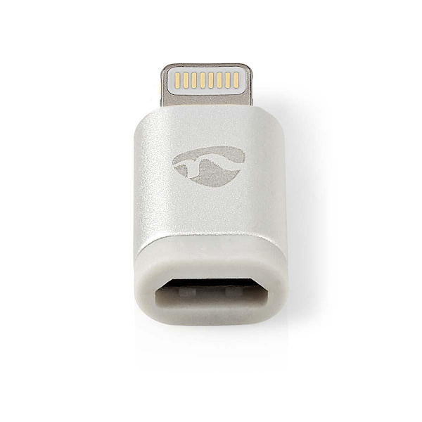 Lightning Sovitin | Apple Lightning 8-Pin | USB Micro-B naaras | Kullattu | Pyöreä | Alumiini