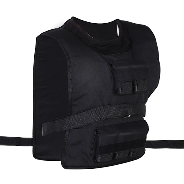 Vægtvest 20 kg justerbar træningsvest til styrketræning og fitness, Oxford materiale, sort 36 x 52 cm