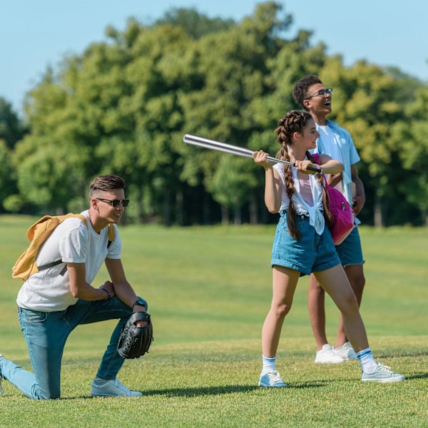 Alu baseballbat i sølv