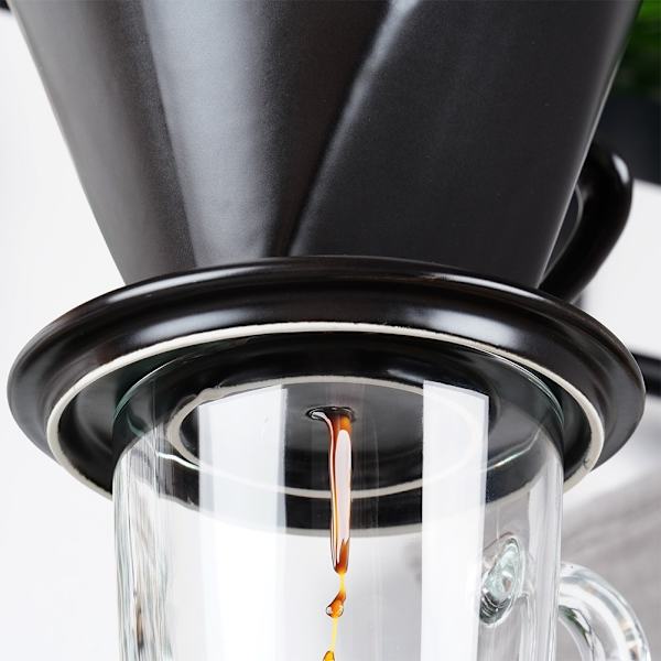 Porcelæn kaffetragt sort - genanvendelig og miljøvenlig