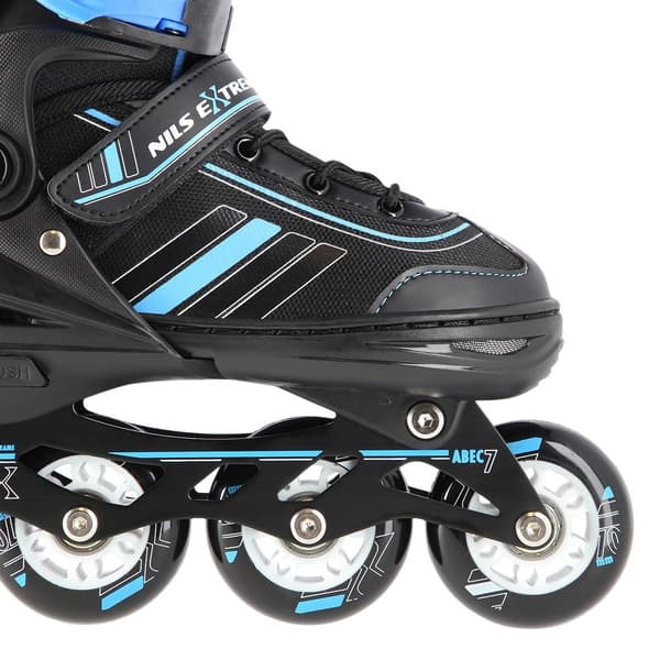 2-i-1 inline & skøjter, sort/blå, størrelse L (34-38)