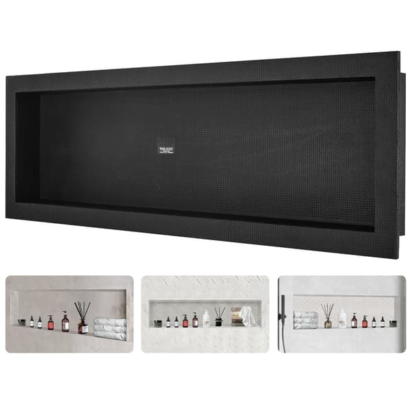 Duschnisch redo för kakel, 40x127 cm, svart