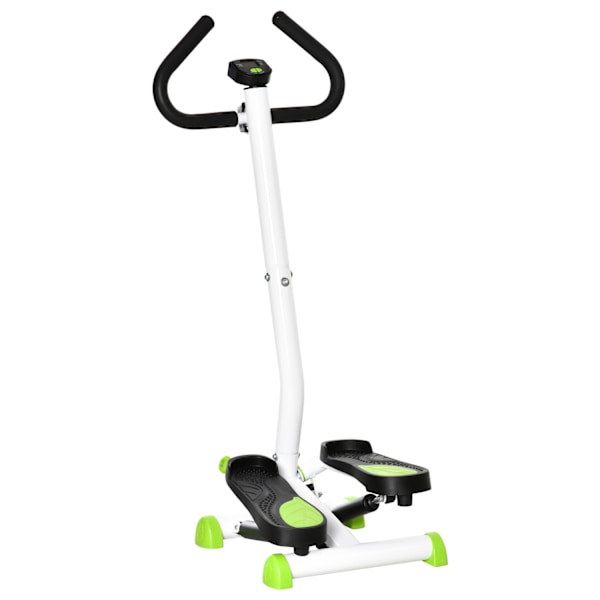 Stepper Fitness Swing Stepper med LCD-skærm og håndtag Hjemmetræner til hjemmet op til 100 kg Stål ABS Grøn 55 x 44 x 108 cm