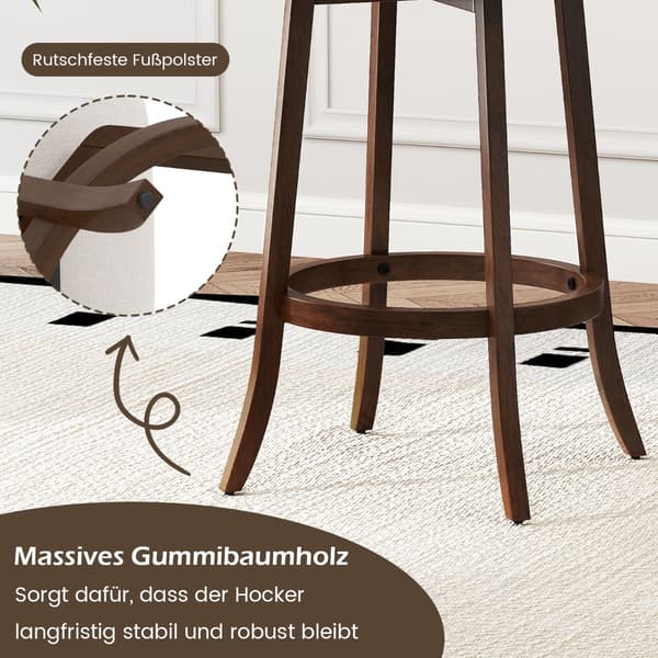 Snurrbara barstolar, set om 2, stoppade sitsar, brun
